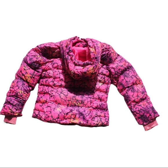 Pink Print Lightweight Puffer Jacket Size 7/8